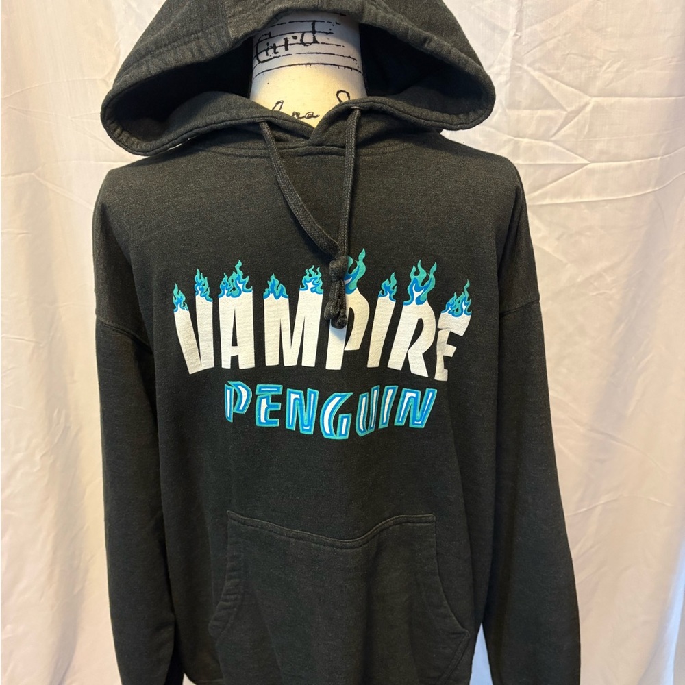Black Vampire Penguin Graphic Hoodie
